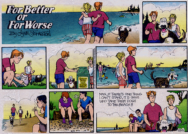 cartoon 'For Better of For Worse' shows smokers littering